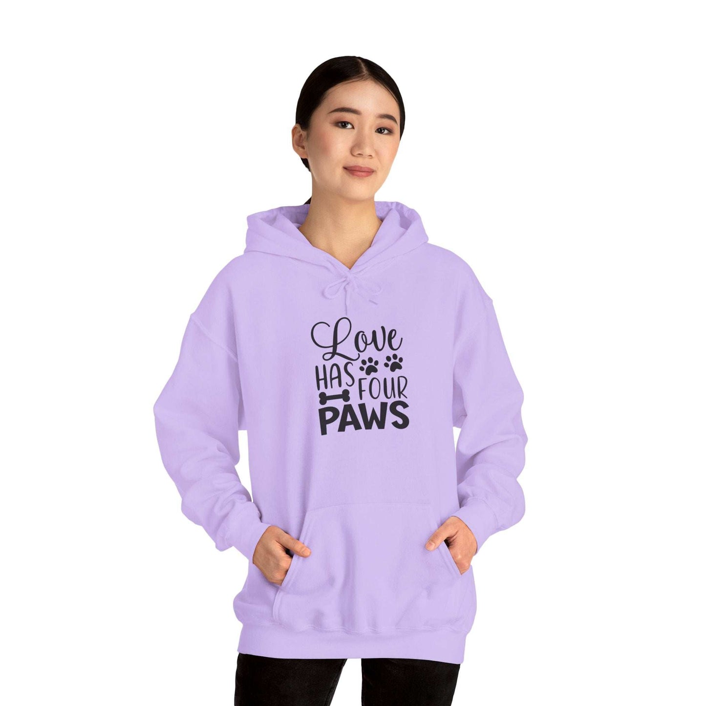 Love Has Four Paws Hoodie – Cozy Unisex Sweatshirt for Pet Lovers - Purrfect Pet Haven