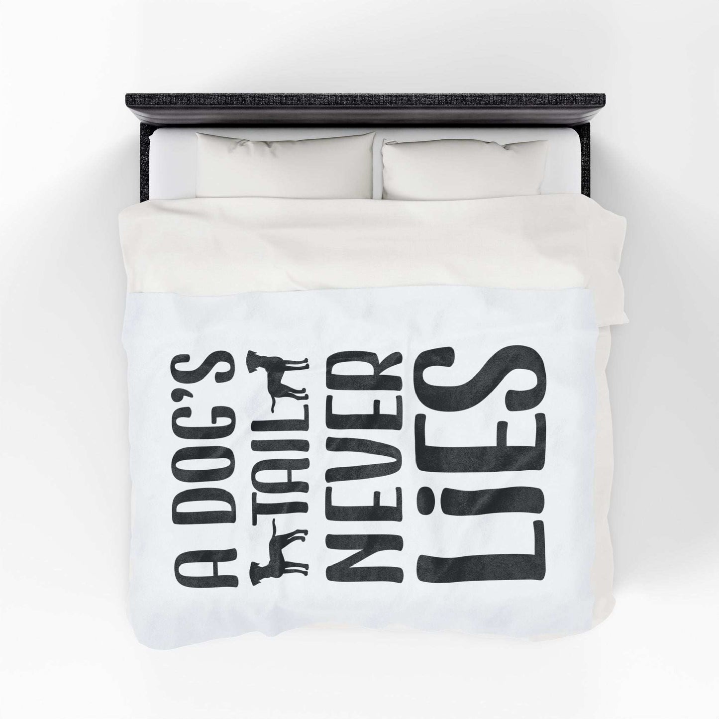Cozy Velveteen Plush Blanket - "A Dog's Tail Never Lies" - Pet Lover Gift - Purrfect Pet Haven