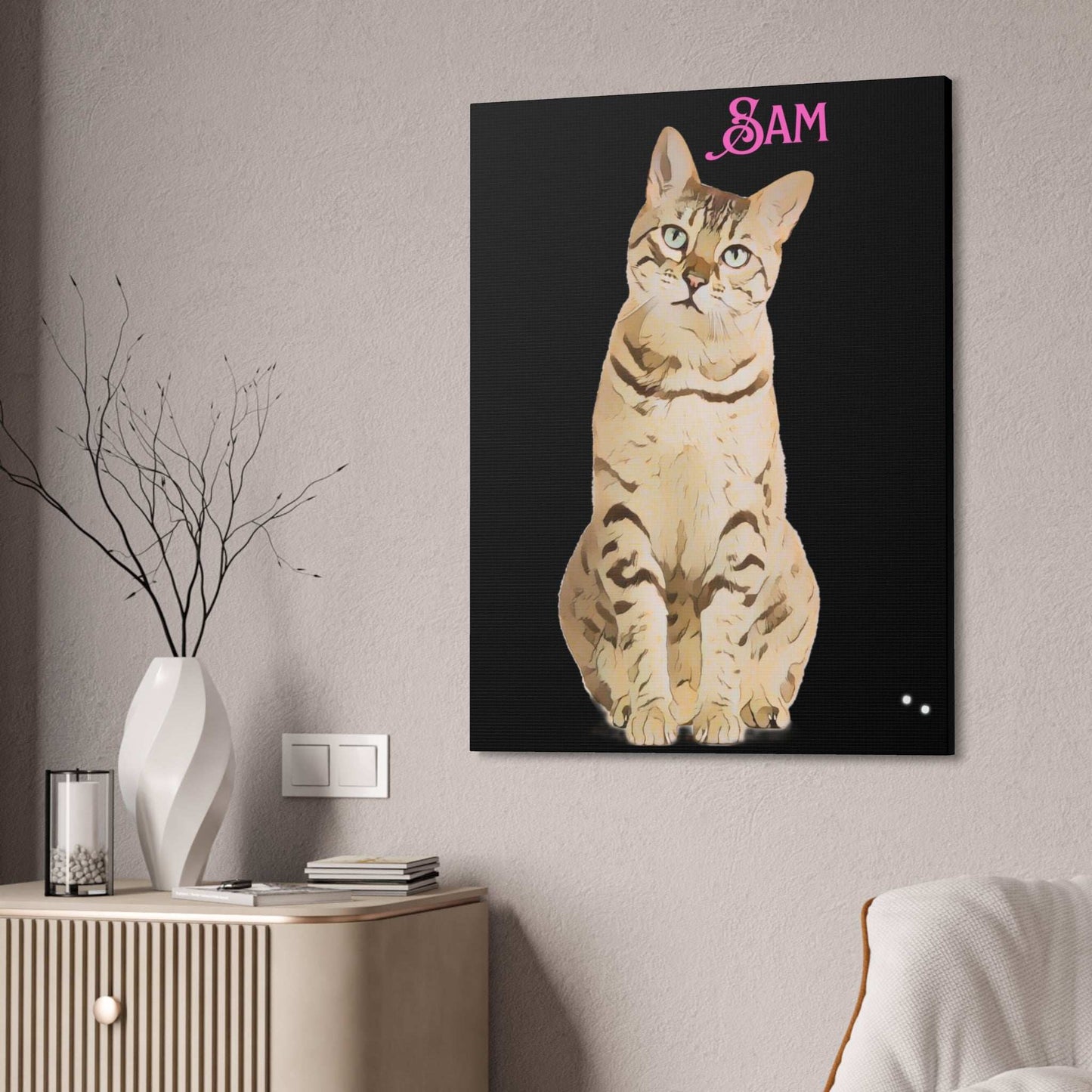 PAW-sonalized Black Canvas Print | Upload Photo~Choose size - Purrfect Pet Haven