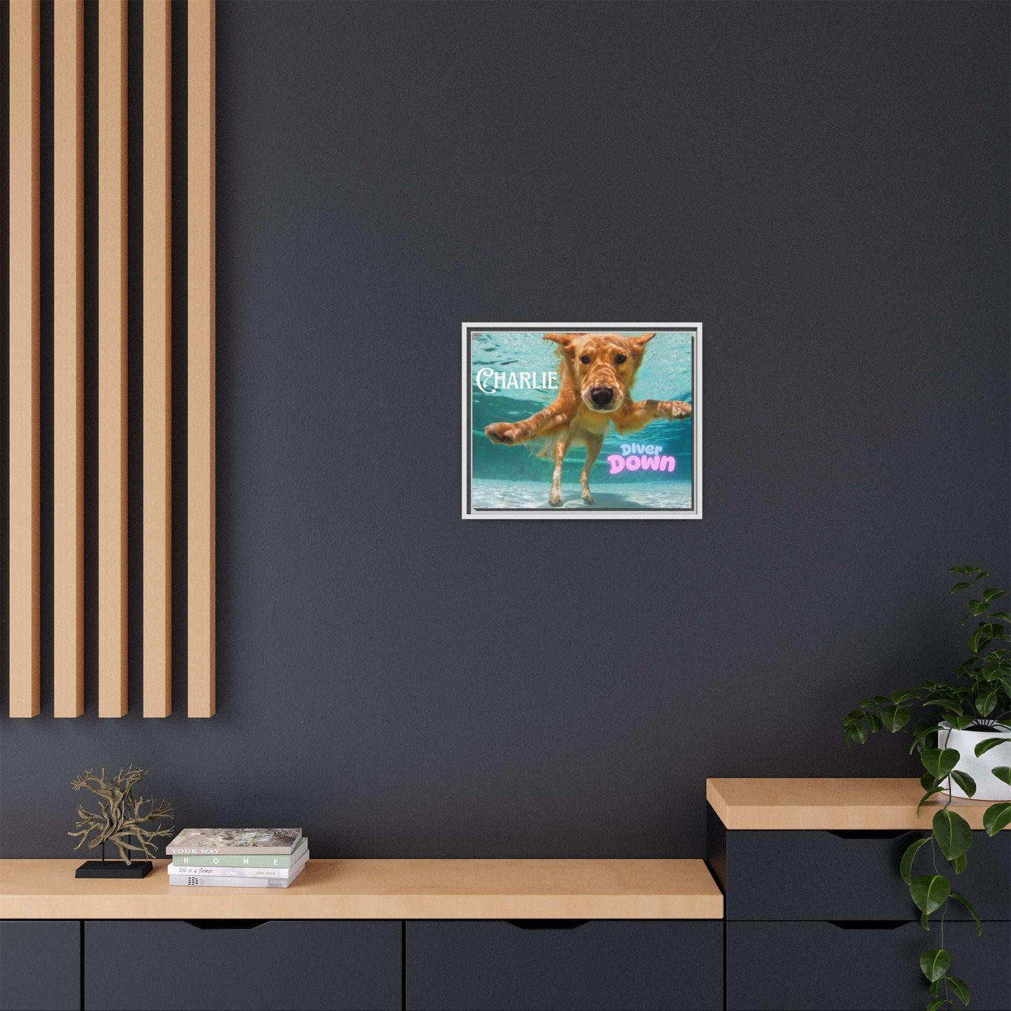 Framed Personalized Landscape Photo Canvas Wall Art - 'Add your Caption' - Purrfect Pet Haven