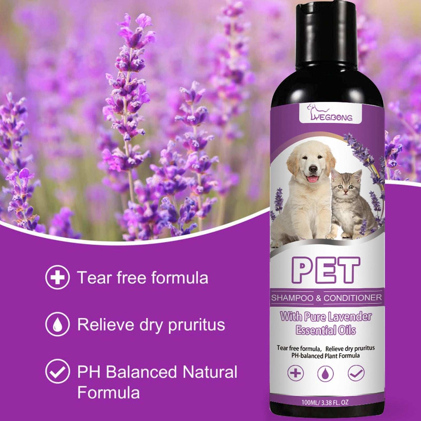 Pet Shampoo & Conditioner with Pure Lavender Essential Oils - Purrfect Pet Haven
