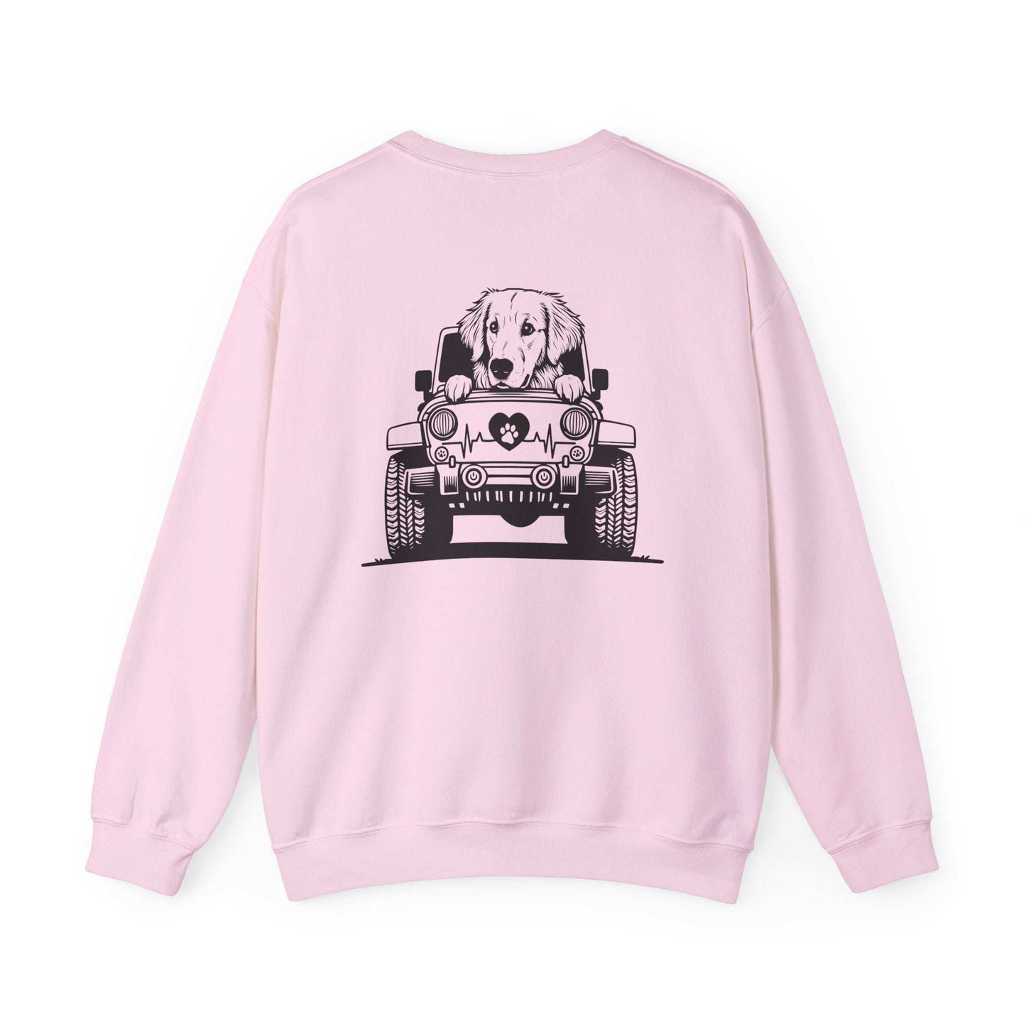 Golden Retriever Jeep Sweatshirt - Dog Lover's Heavy Blend - Purrfect Pet Haven