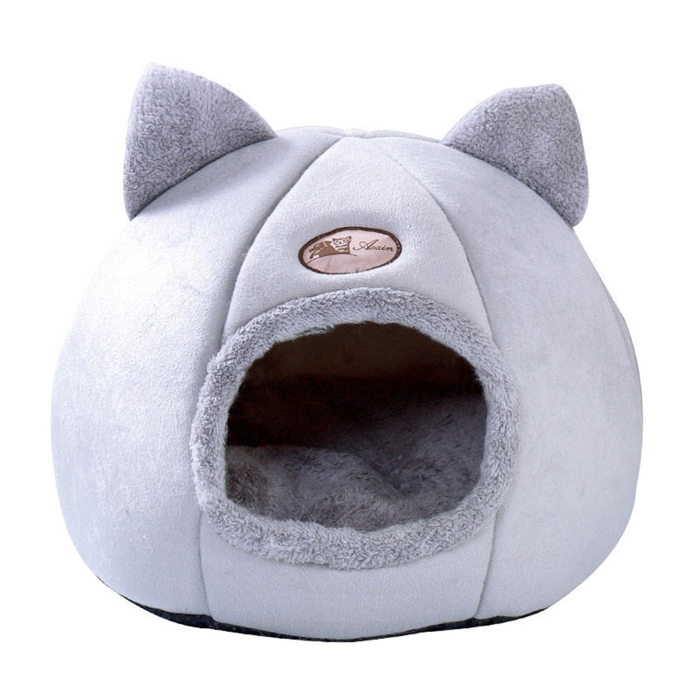 Winter Cat Nest - Large Enclosed Warm Sofa Bed for Cold Weather - Purrfect Pet Haven