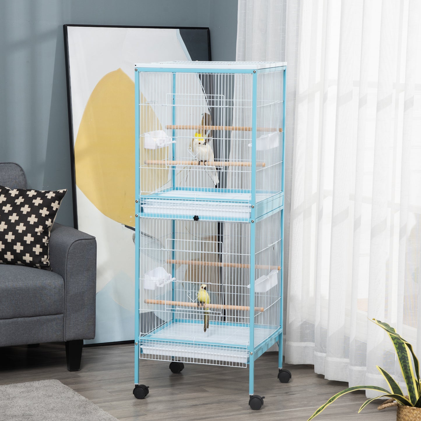 Large Bird Cage with Wide Wingspan Space - Purrfect Pet Haven