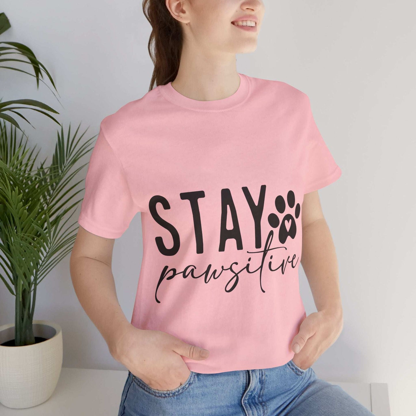 Stay Pawsitive Unisex Tee - Purrfect Pet Haven