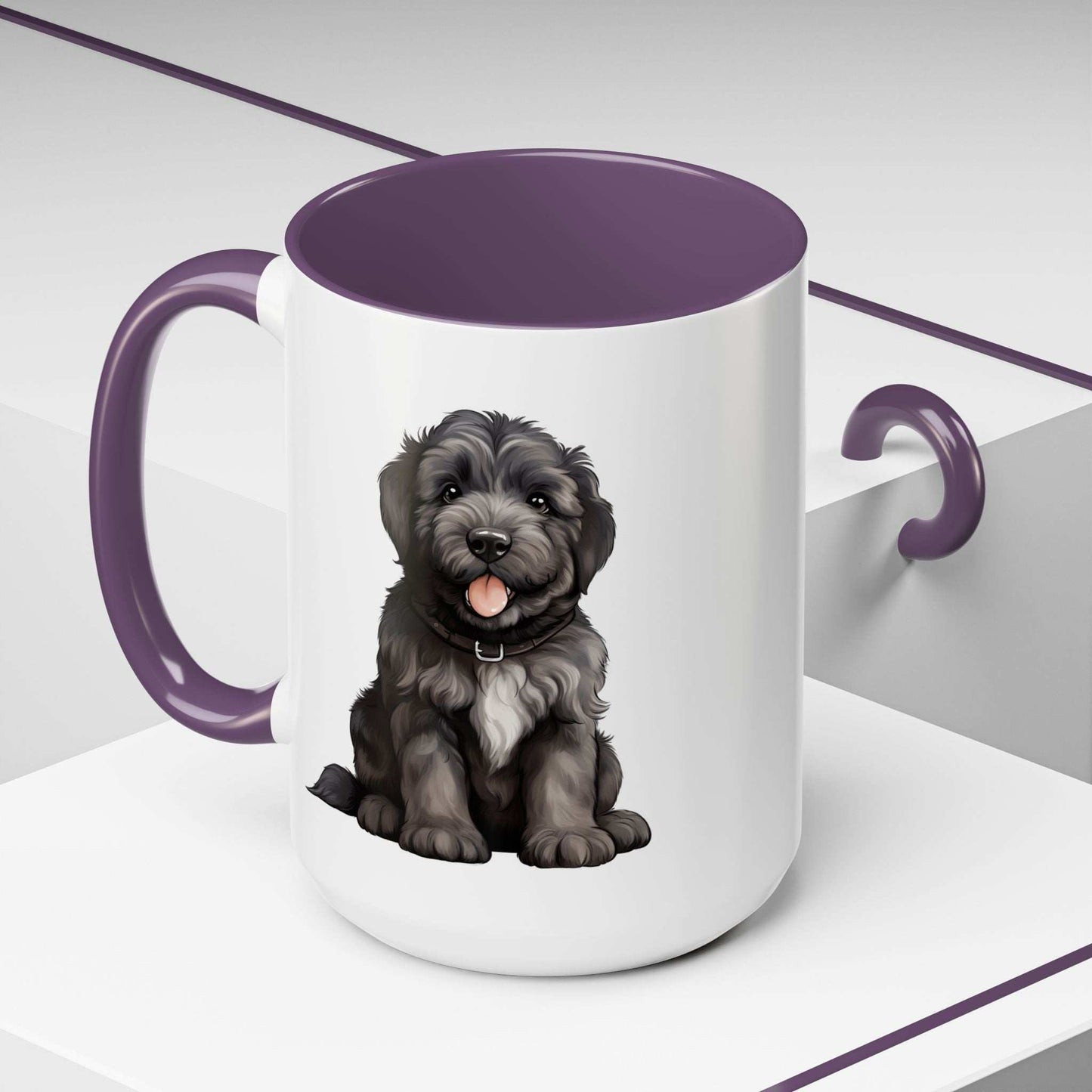 Cute Bouvier Des Flanders Dog Design Accent Coffee Mug - 11oz & 15oz - Purrfect Pet Haven