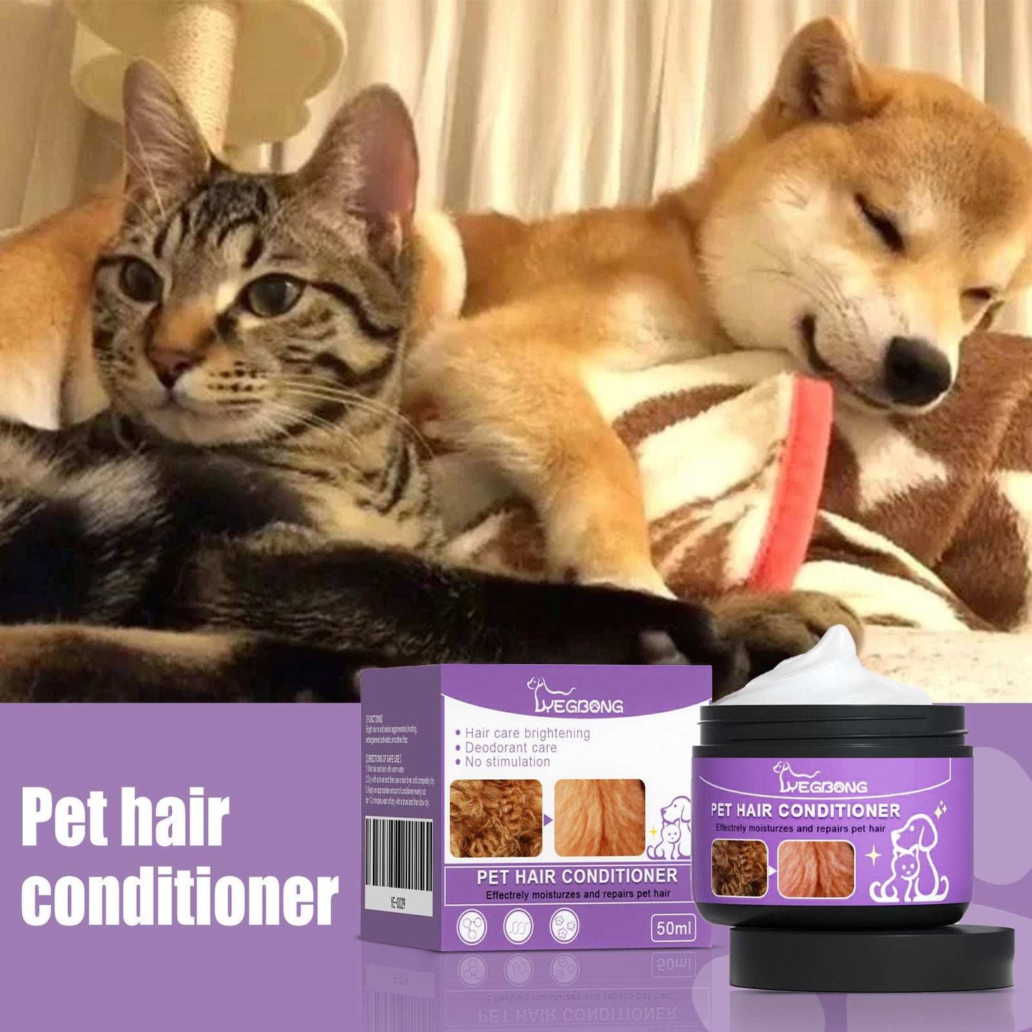 Pet Hair Cleaning And Care, Fluffy And Smooth Without Tangling, Pet Hair Care Cream - Purrfect Pet Haven