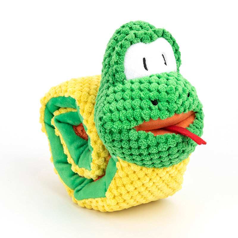 Snuffle Snake Treat Dispenser Puzzle Plush Toy IQ Training Squeaky Dog Toy - Purrfect Pet Haven