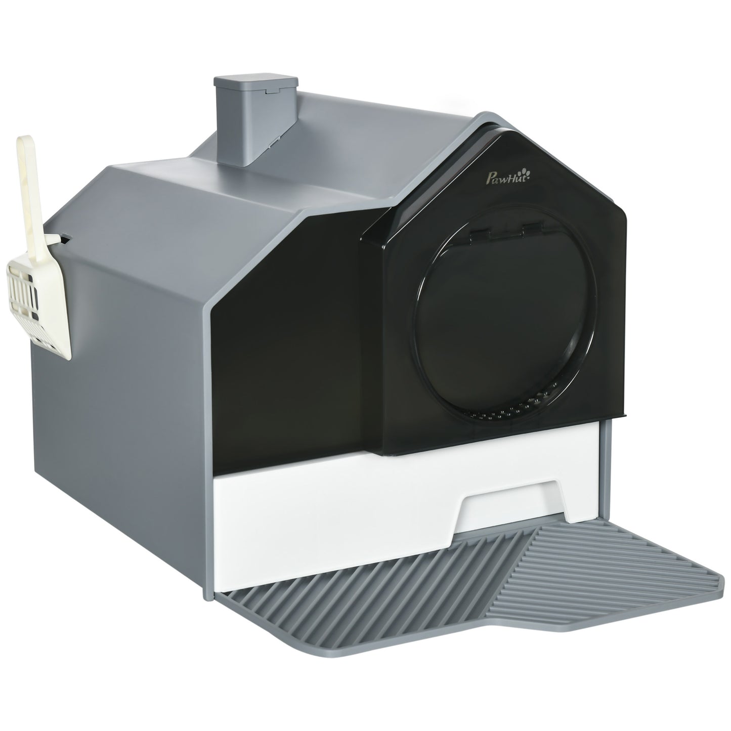 Hooded Cat Litter Box with Drawer & Mat - Odor Control - Purrfect Pet Haven