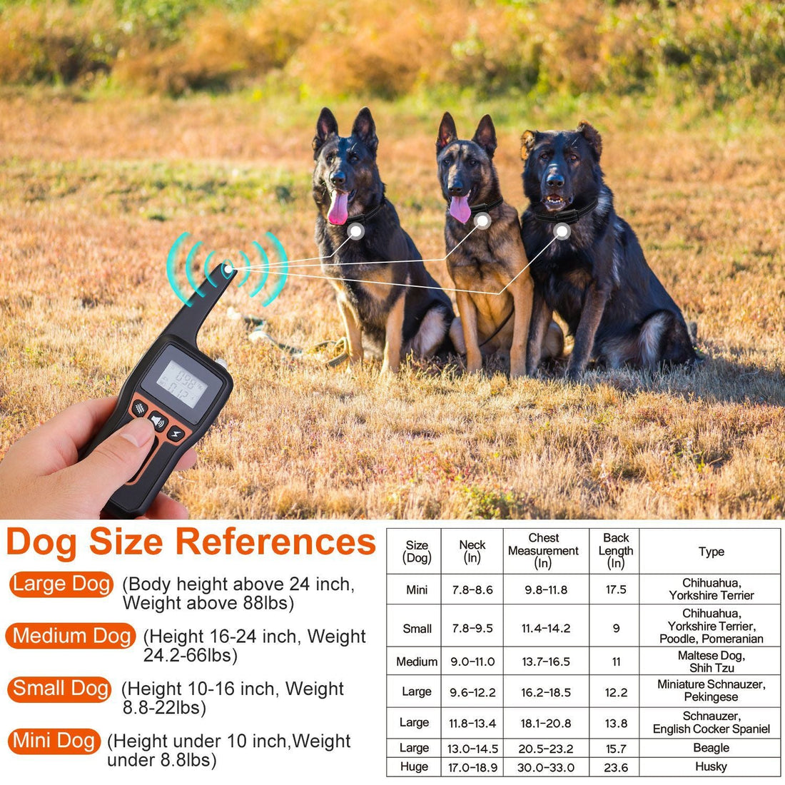 Bark Stop Remote Control Pet Dog Trainer Collar with Remote