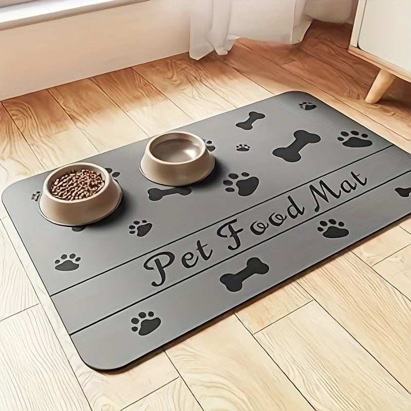 Dog Paws & Bones Pet Absorbent Non-slip Feeding Placemat - Purrfect Pet Haven