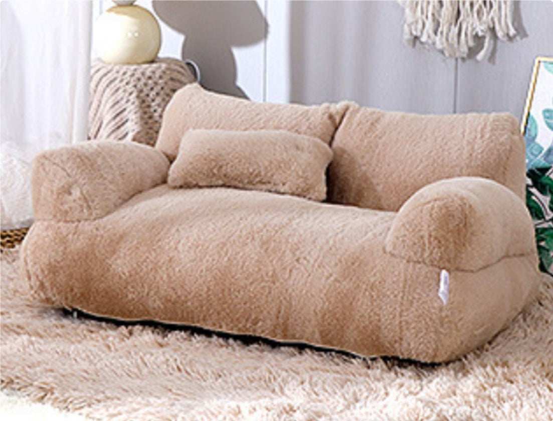 Cozy Plush Cat Bed Sofa for Small to Medium Dogs and Cats - Purrfect Pet Haven