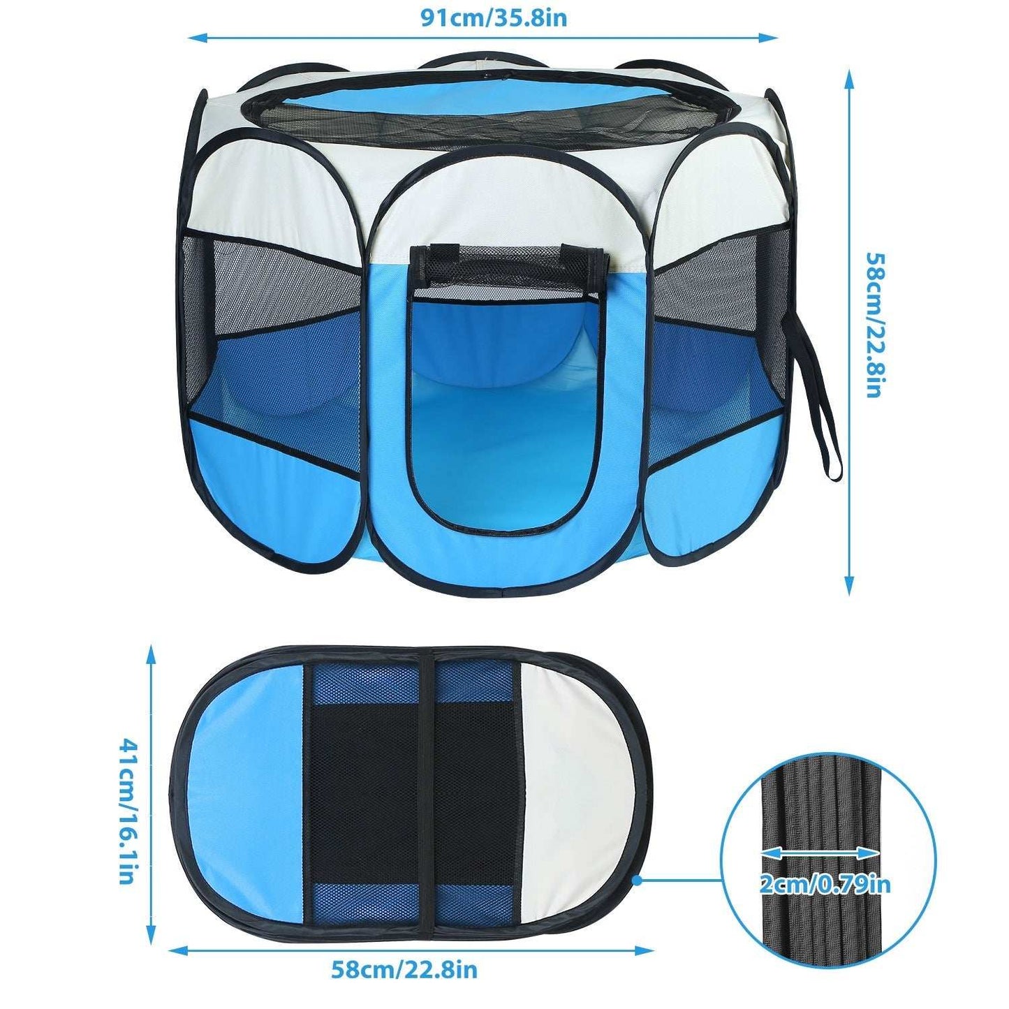 Portable Foldable Pet Tent - 8-Panel Exercise Pen - Purrfect Pet Haven