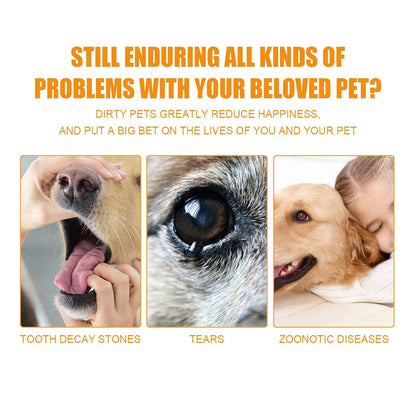 50Pcs Pet Cleaning Finger Wipes, Dog Cat Dental Finger Cot For Plaque Tartar Tear Stain Ear Cleaning