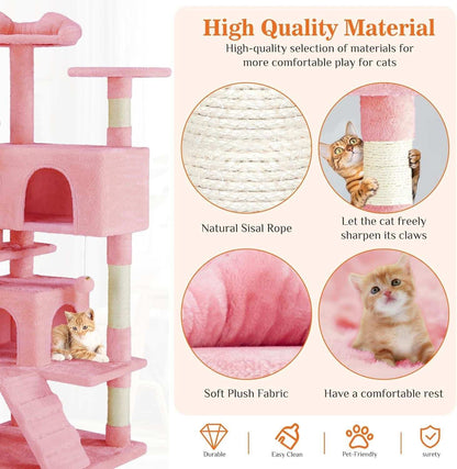 54 Inch Multi-Level Cat Tree Tower - Purrfect Pet Haven