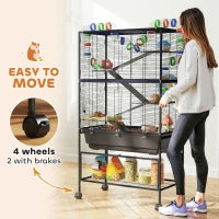 Hamster Cage 5 Tier - Large Rolling Habitat with Tubes - Purrfect Pet Haven