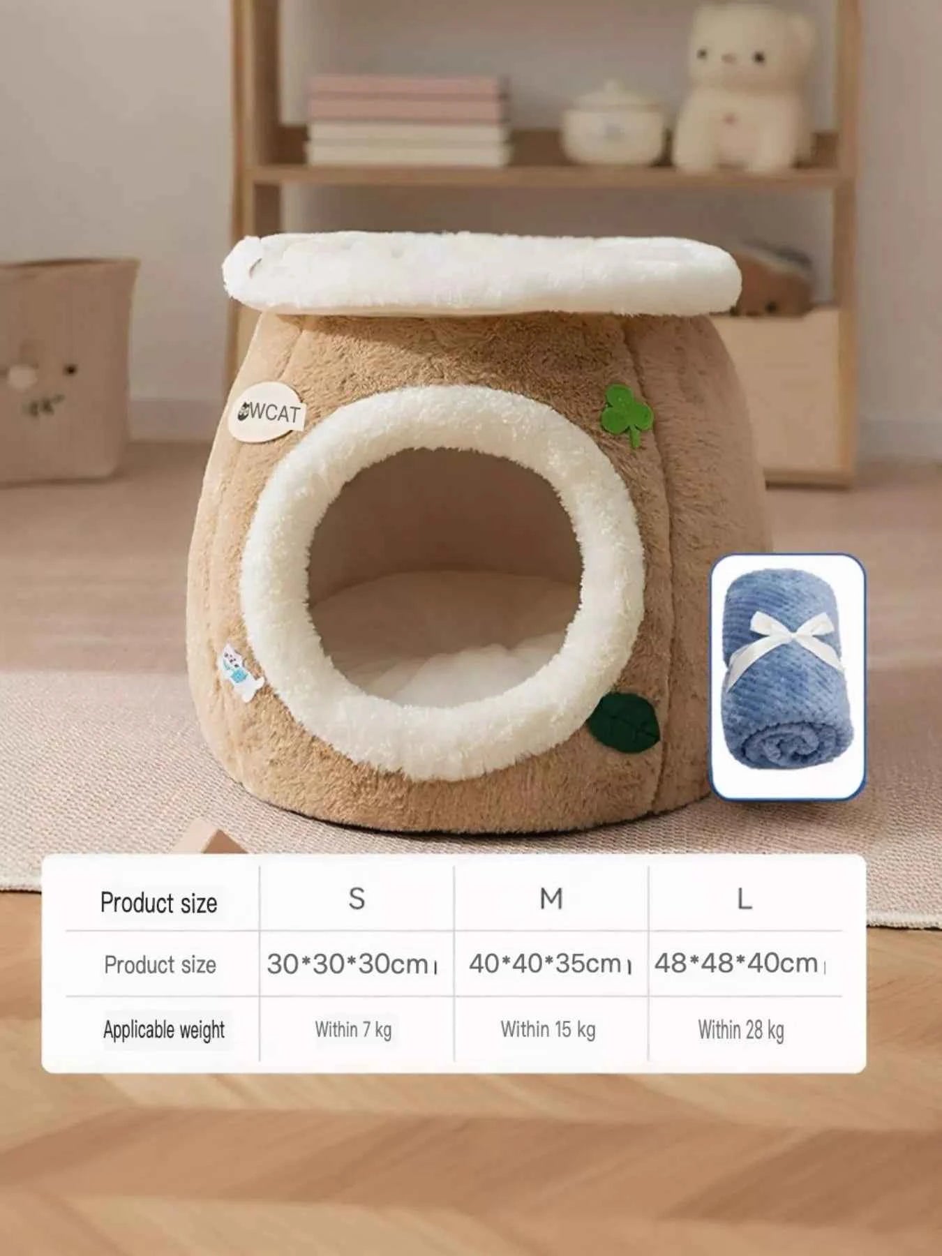 Cozy Tree Stump Pet Nest