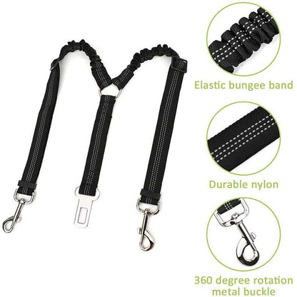Double-ended Traction Rope Pet Car Seat Belt - Secure Two Pets - Purrfect Pet Haven