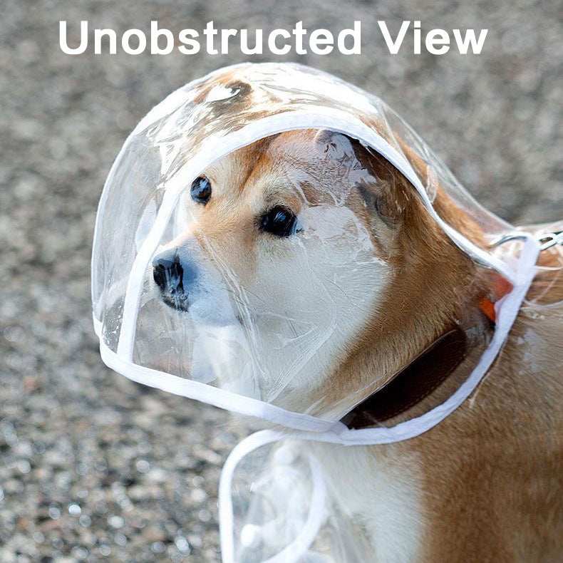 Transparent Pet Raincoat - Waterproof Dog Rain Jacket with White Trim - Purrfect Pet Haven