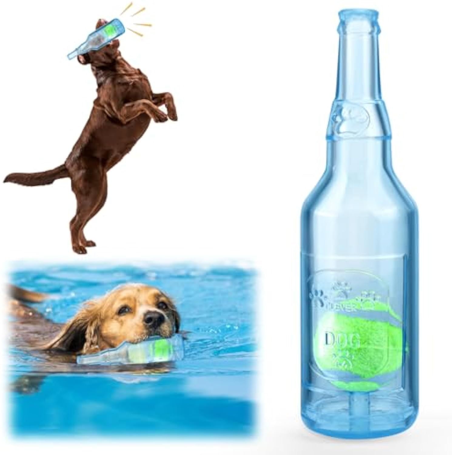 Dog Toy - Water Bottle Squeaky Chew - Purrfect Pet Haven