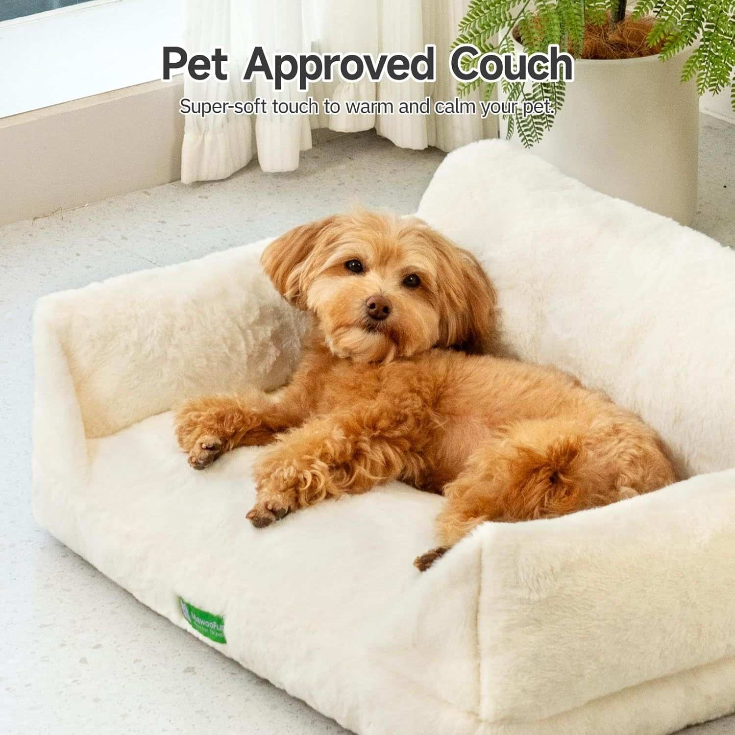 Luxury Pet Sofa Bed - Ultra-Soft Faux Rabbit Fur With Removable Cover - Purrfect Pet Haven