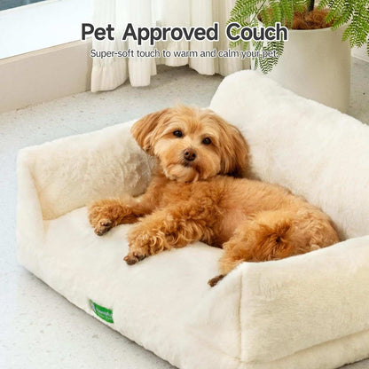 Luxury Pet Sofa Bed - Ultra-Soft Faux Rabbit Fur With Removable Cover - Purrfect Pet Haven