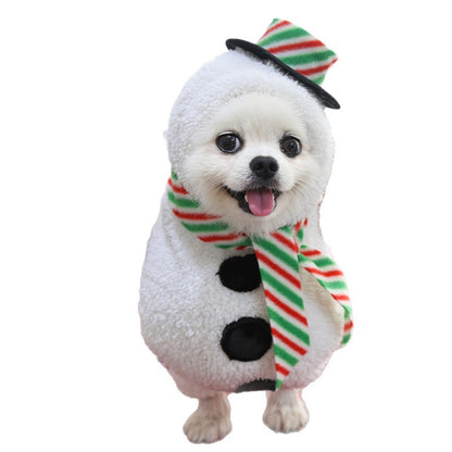 Pet Snowman Costume Outfit for Small Medium Dogs Cats