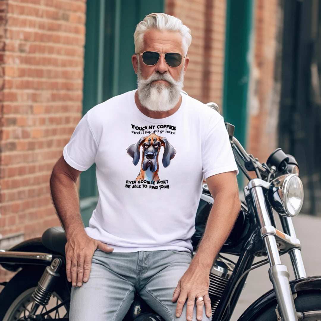 Touch My Coffee I'll Slap You Great Dane T-Shirt - Funny Dog Coffee Lover Tee - Purrfect Pet Haven