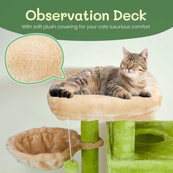 3-inch Yellow-green Speaker-shaped Double-layer Cat House  Hammock Cat Bed - Purrfect Pet Haven