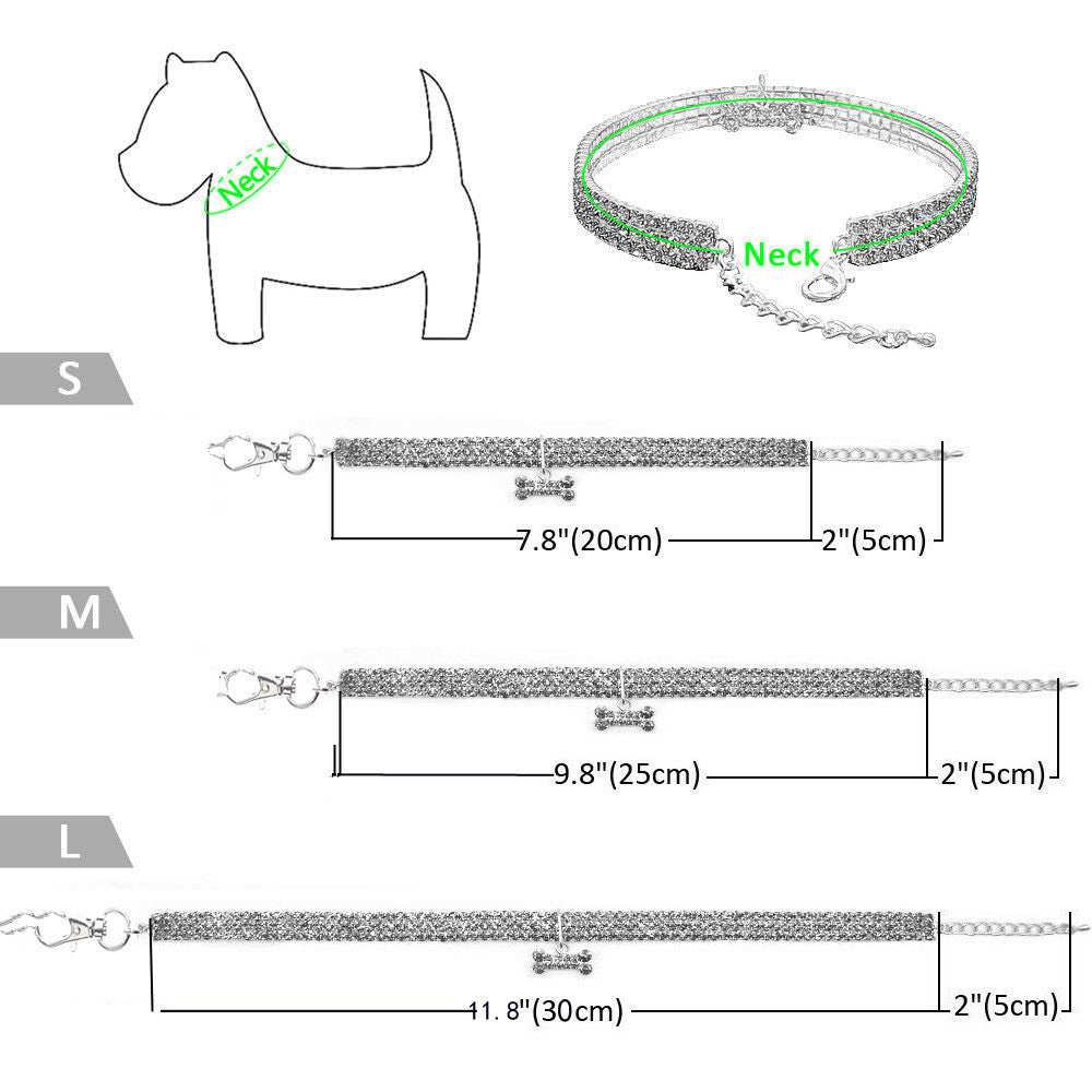 Diamond Mixed Color Dogs And Cats Necklace Ornament Pet Collar - Purrfect Pet Haven