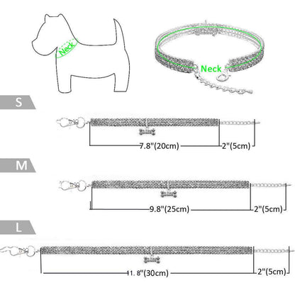 Diamond Mixed Color Dogs And Cats Necklace Ornament Pet Collar - Purrfect Pet Haven