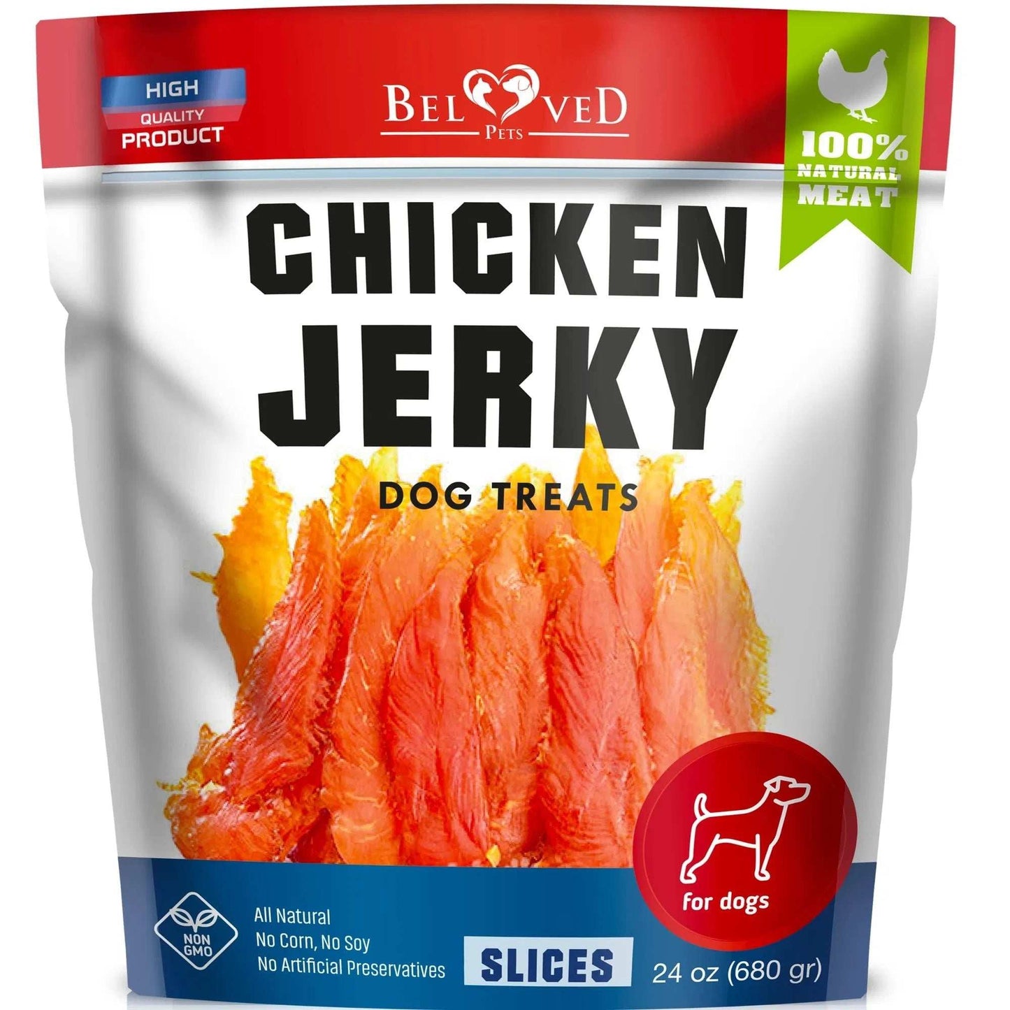 Chicken Jerky Dog Treats 1.5 Lb Human Grade Pet Snacks Grain Free Organic Meat All Natural High Protein Dried Strips Best Chews For Training Small & Large Dogs - Purrfect Pet Haven
