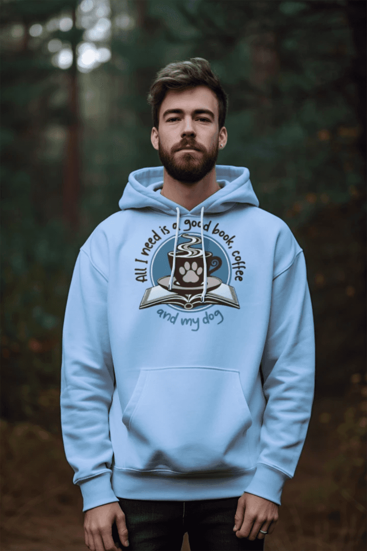 Book Coffee Dog Hoodie Sweatshirt - Bookworm Pet Parent - Purrfect Pet Haven