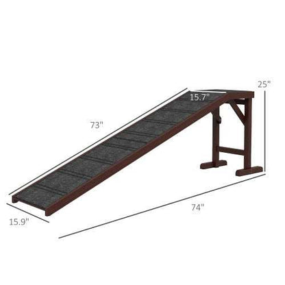 PawHut Dog Ramp for Bed - Non-Slip Carpet Pet Ramp - Purrfect Pet Haven