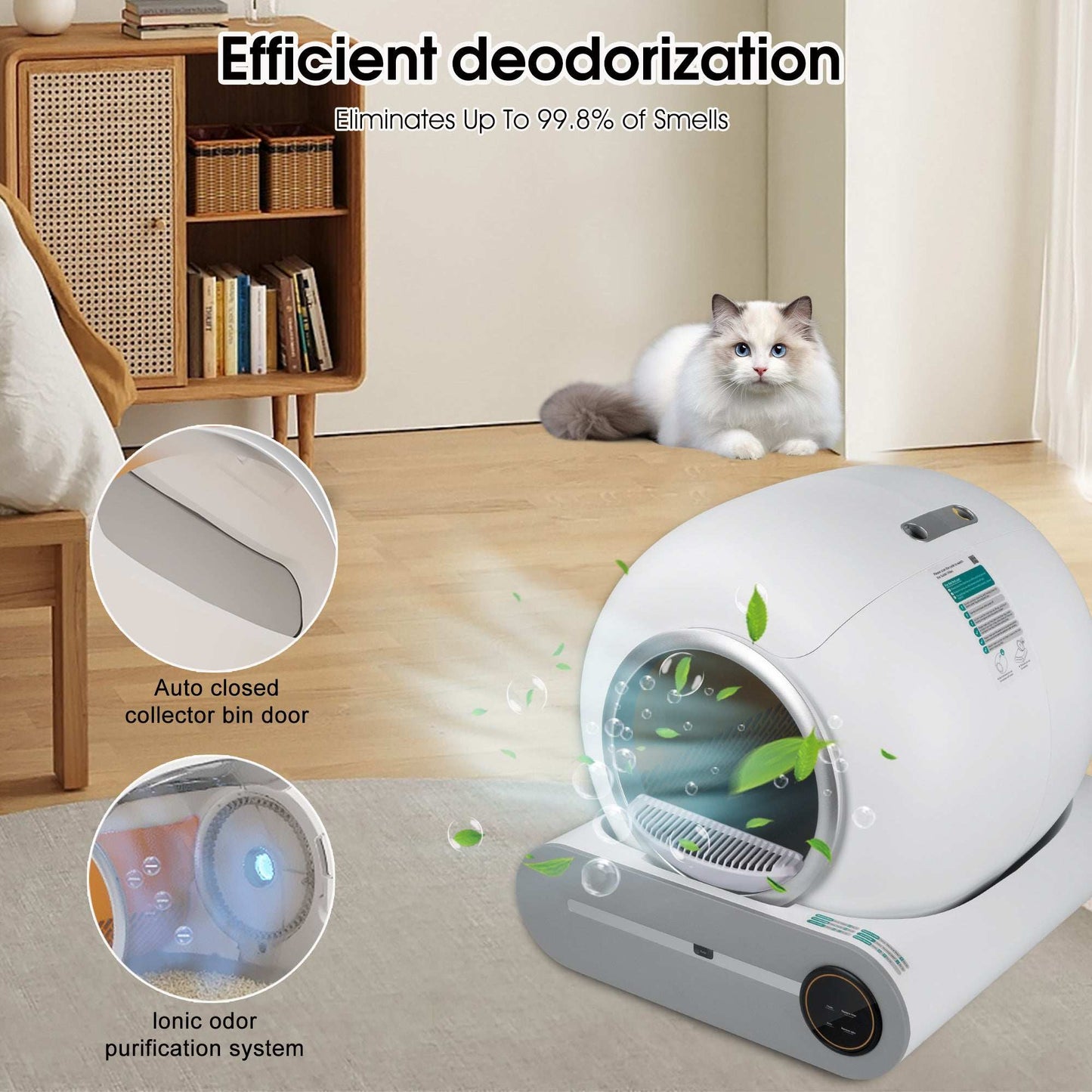 Self-cleaning Litter Box, Automatic Scooping And Deodorization, App Control Supports 2.4G WiFi, Intelligent Automatic Litter Box With Padding - Purrfect Pet Haven