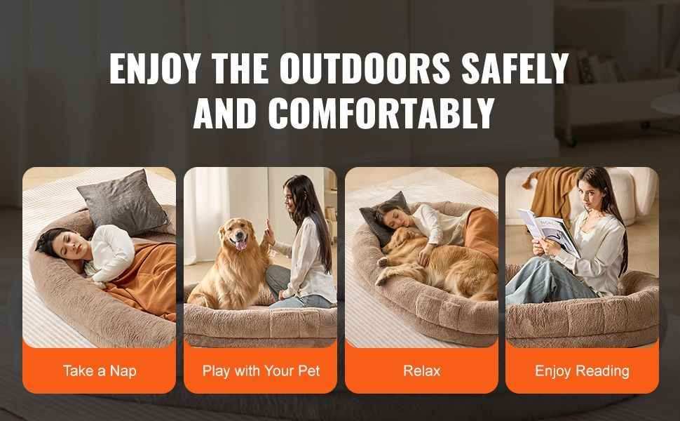 Giant Human Dog Bed - 72" Washable for Adults & Large Dogs - Purrfect Pet Haven