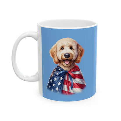 Patriotic Goldendoodle Dog Ceramic Mug - 11oz & 15oz - Purrfect Pet Haven