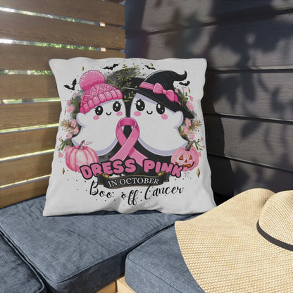 Breast Cancer Awareness Halloween Pillow - Boo Off Cancer - Purrfect Pet Haven
