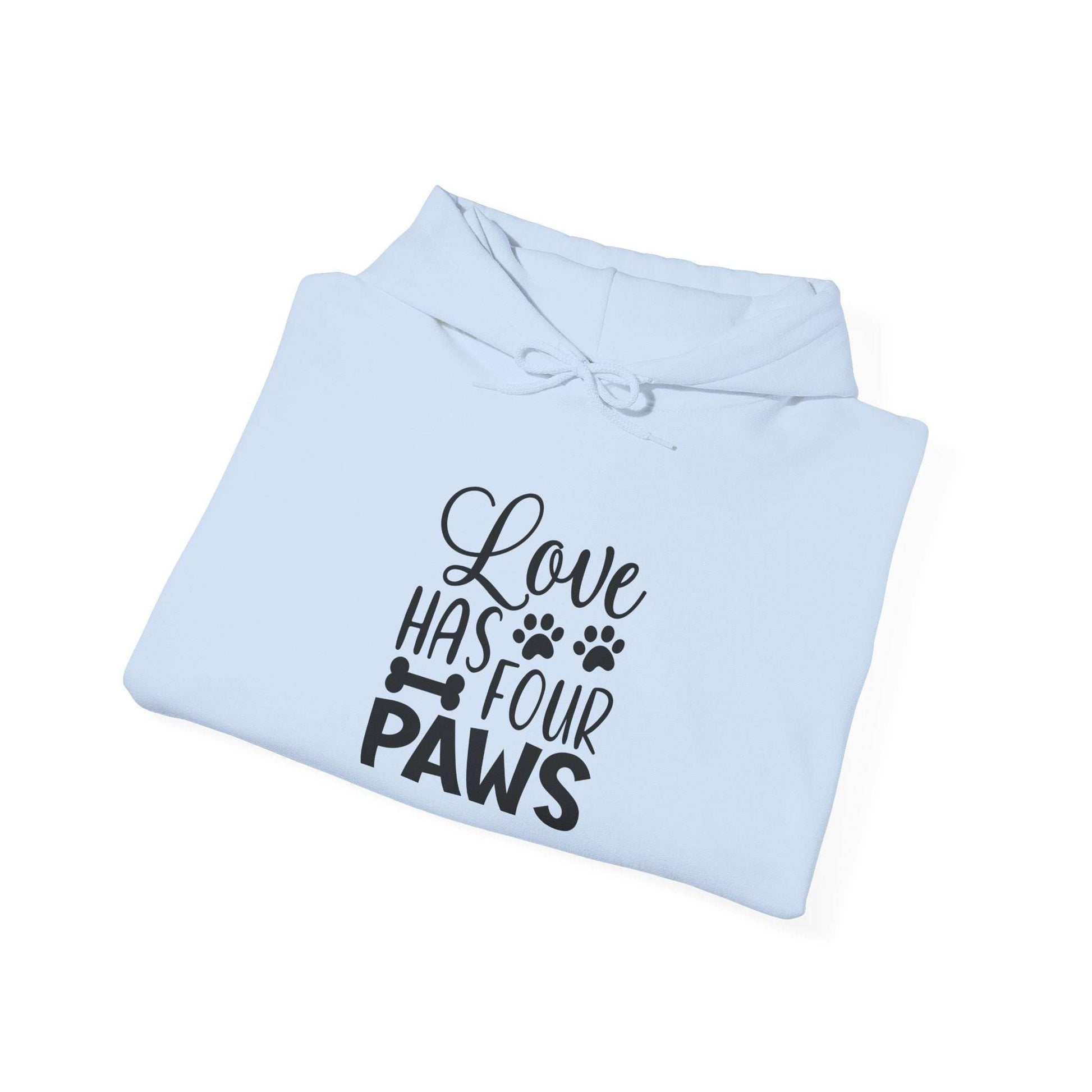 Love Has Four Paws Hoodie – Cozy Unisex Sweatshirt for Pet Lovers - Purrfect Pet Haven