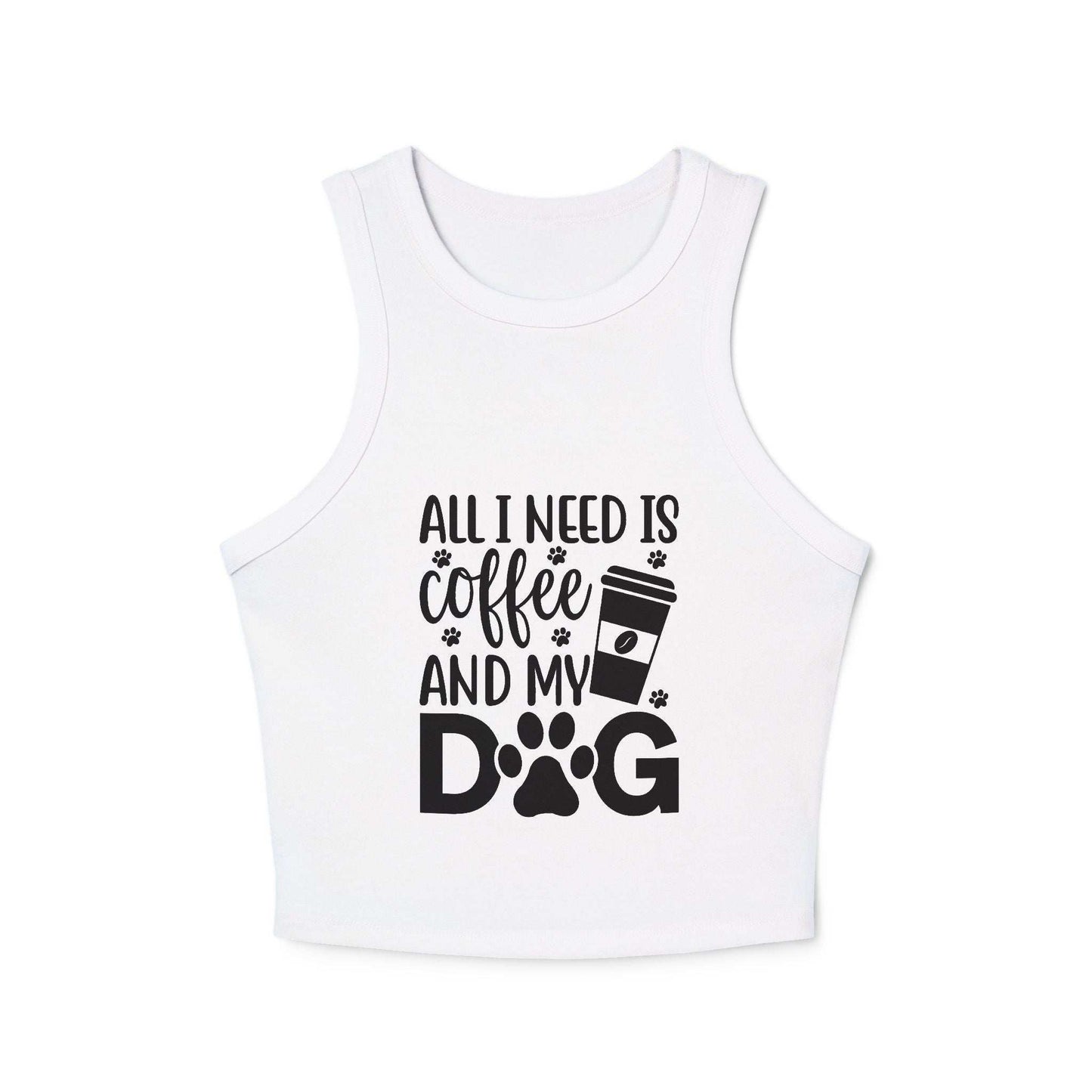 Dog Lover Coffee Micro Rib Racer Tank Top - Purrfect Pet Haven