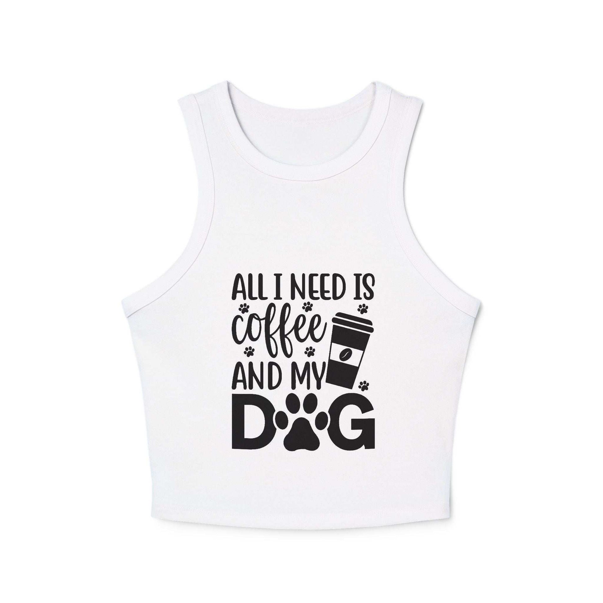 Dog Lover Coffee Micro Rib Racer Tank Top - Purrfect Pet Haven