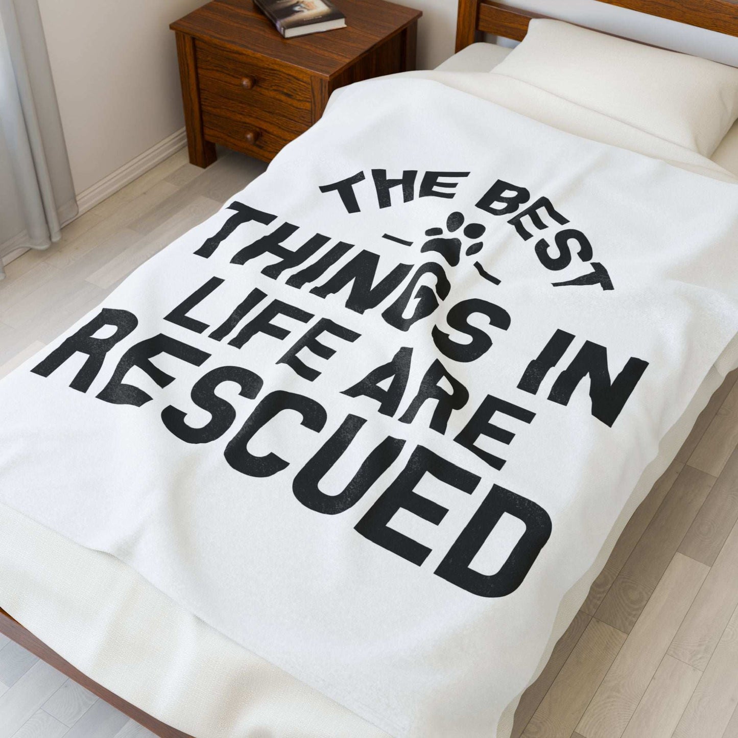 Inspirational Pet Best Rescue - Velveteen Plush Blanket - Purrfect Pet Haven
