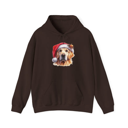 Christmas Hoodie - Golden Retriever in Santa Hat - Purrfect Pet Haven