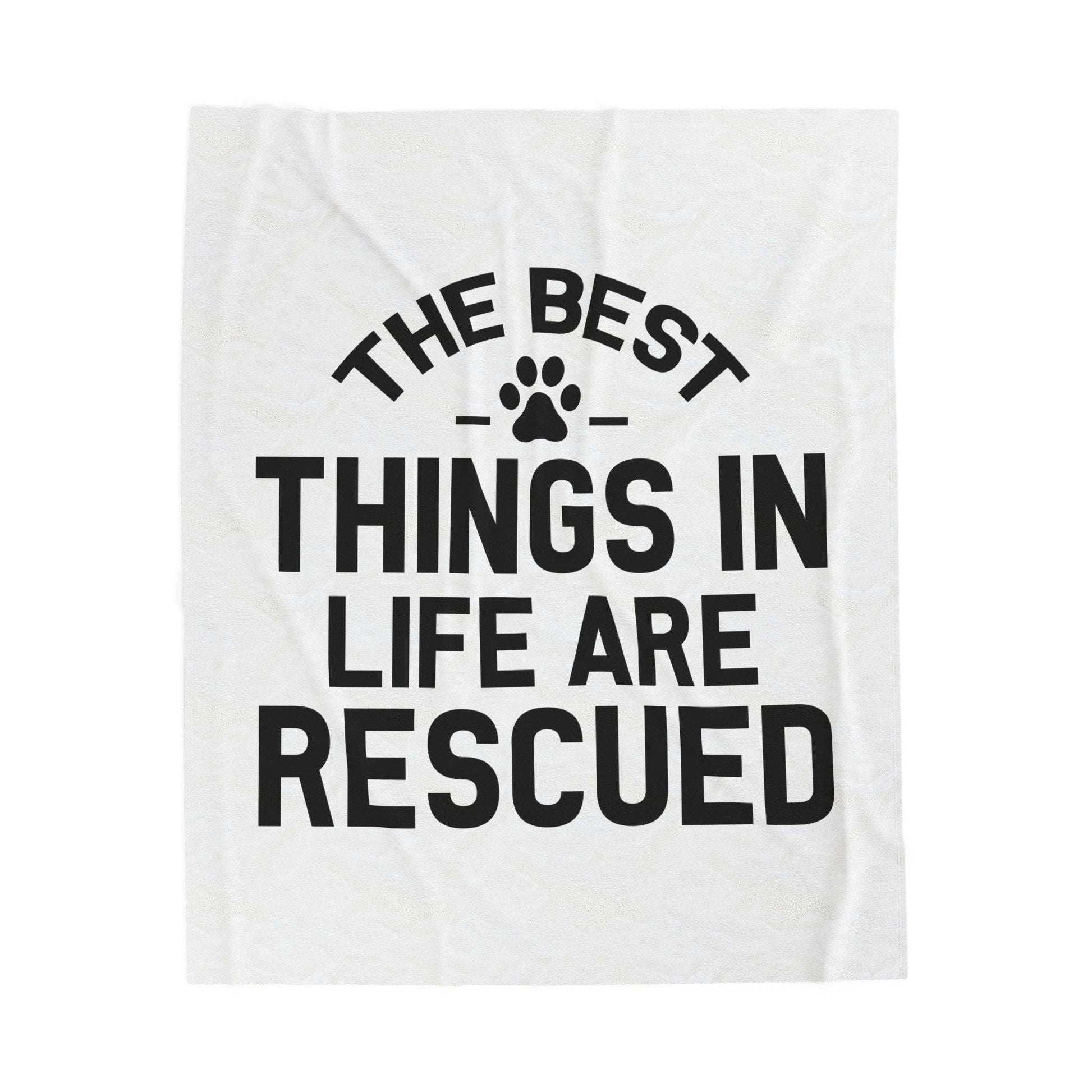 Inspirational Pet Best Rescue - Velveteen Plush Blanket - Purrfect Pet Haven