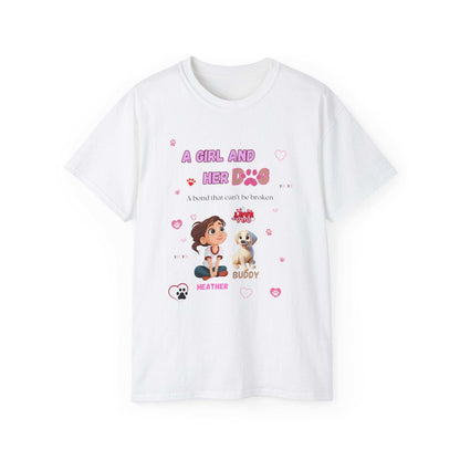 Girl and Her Dog Unisex Tee | Cute Pet Lover Shirt | Personalized Gift - Purrfect Pet Haven