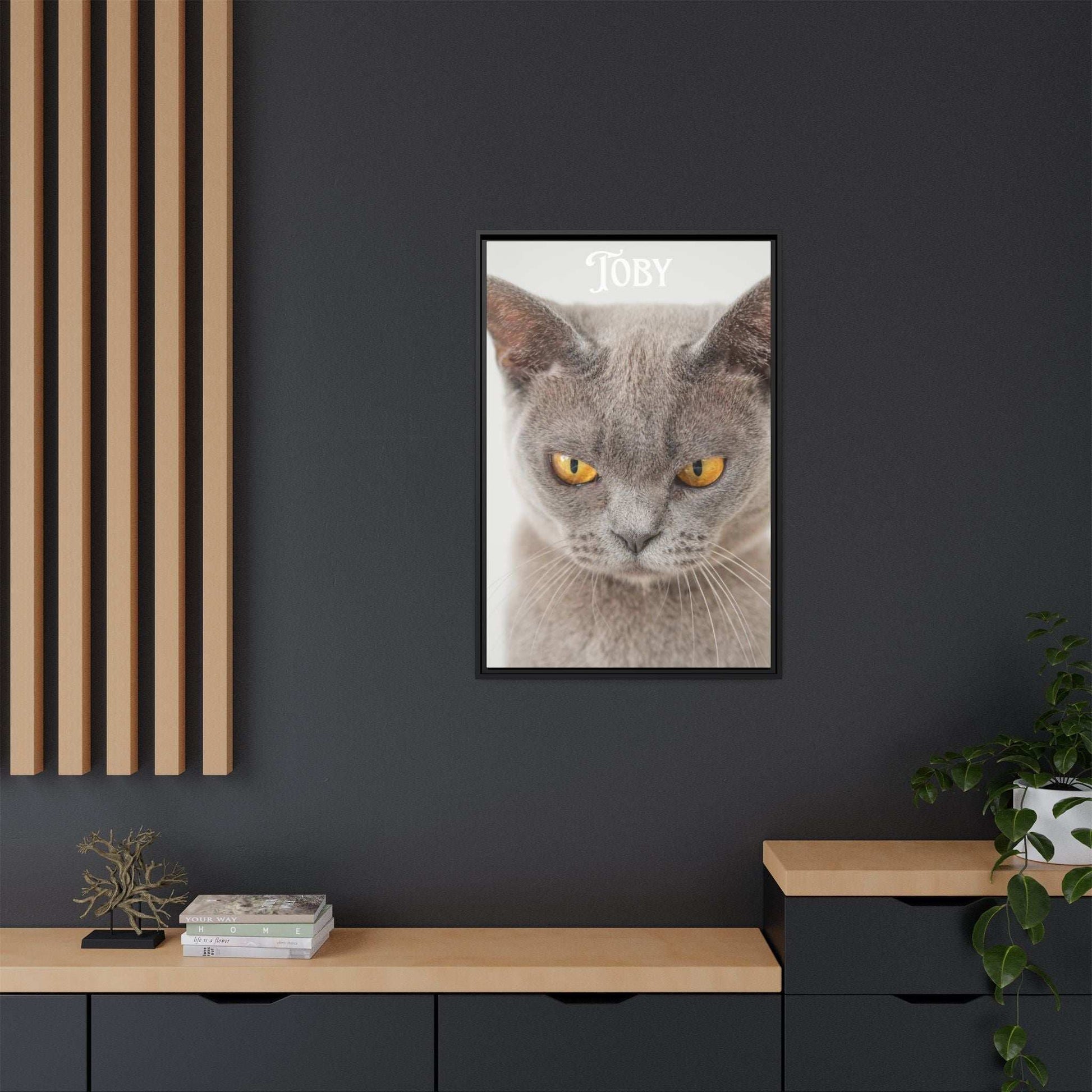 Personalized Photo Wall Art - Framed Matte Canvas Print for Pet Lovers - Customizable Name Print | Purrfect Pet Haven