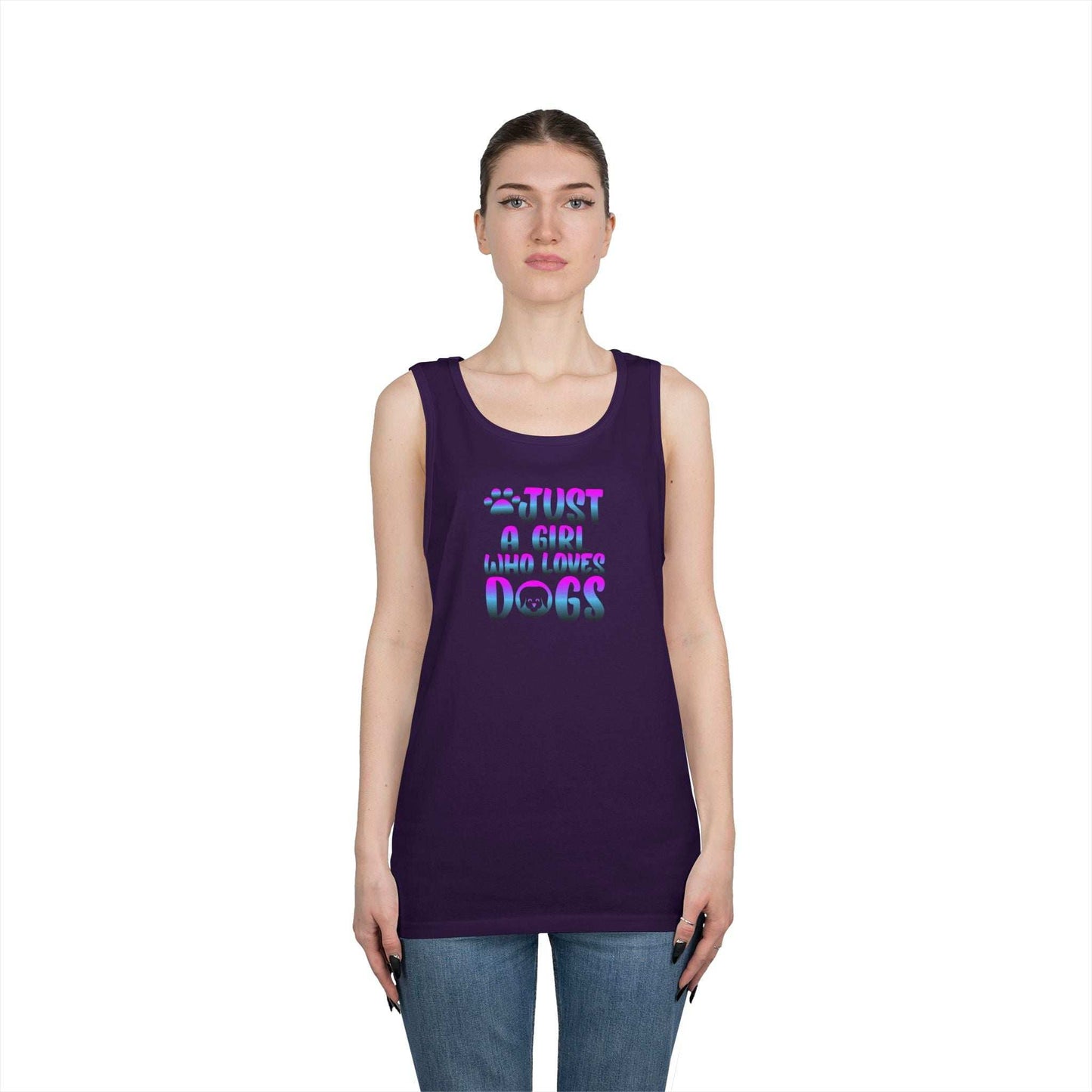 Just a Girl Who Loves Dogs Tank Top, Dog Lover Gift - Purrfect Pet Haven