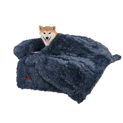 Dog Couch Bed Mat - Fluffy with Blanket - Purrfect Pet Haven