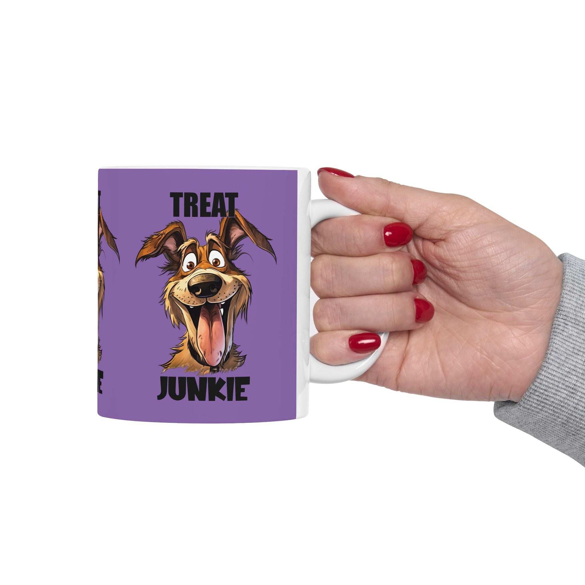 Funny Dog Lover Mug - 'Treat Junkie' - Perfect Gift for Pet Owners - Purrfect Pet Haven