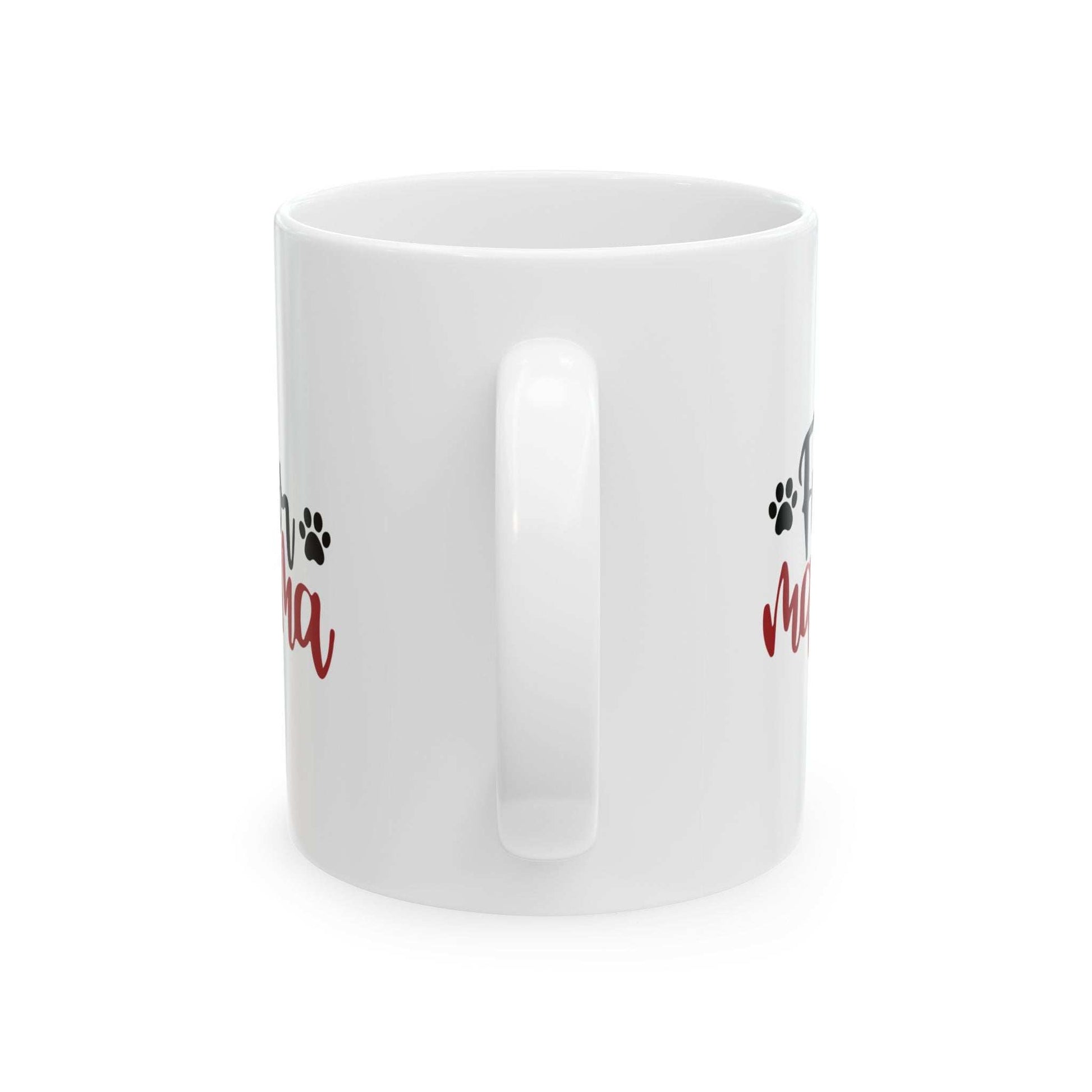Fur Mama Ceramic Mug - 11oz & 15oz with Heart and Paw Print Design - Purrfect Pet Haven
